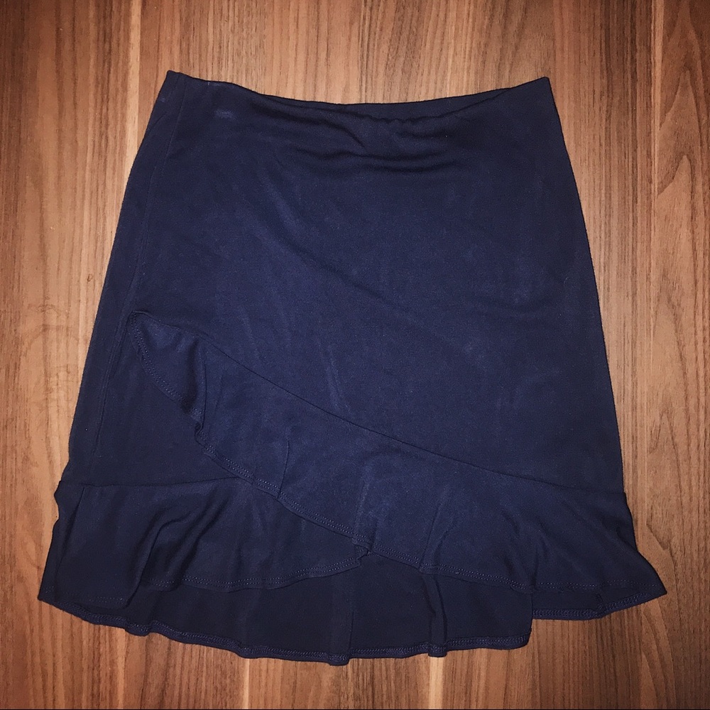 Blue wrap skirt